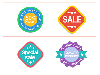 10 Flat Badges for e-commerce badge ecommerce flat icon