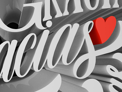 Gracias // Thanks 365rounds 3d brushpen calligraphy gracias handlettering lettering thanks type