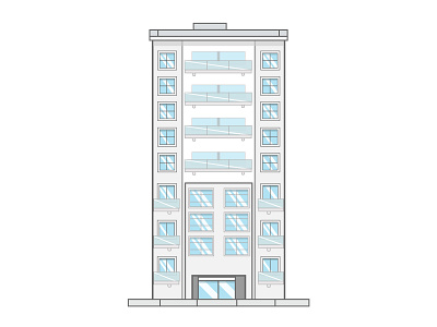 Apartment Building Study apartment building icon iconography illustration illustrator vector