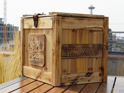 Venture Brewing beer box brand carve cooler dremel identity nw outdoors seattle venture wood