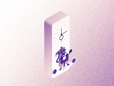 time isometric pony time wall clock