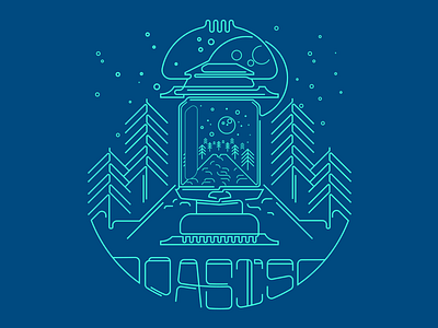 Oasis lantern moon oasis river shirt stars trees vector