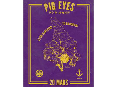 Karlstad art eyes music pig poster