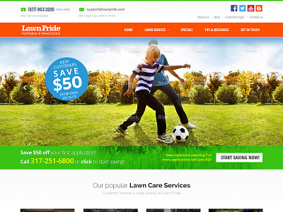 Lawn Pride clean corporate creative exterior green lawn care nature professional