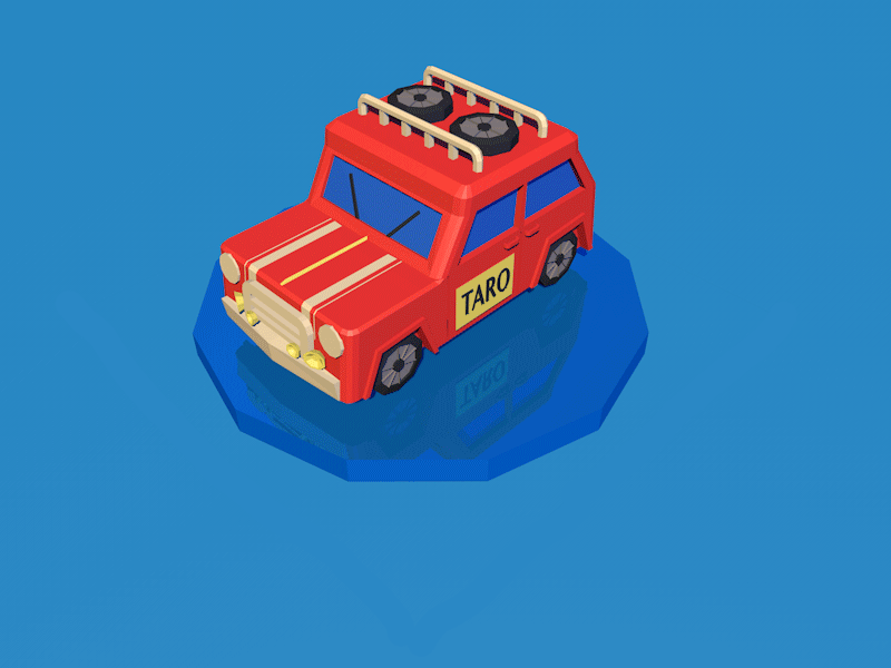 Lifting Show for a Low Poly Car 3d animation blue c4d car flat gif lowpoly mograph poly red rotation