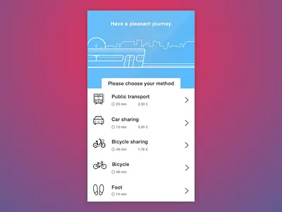 Transport App app clean identity ios minimal mobile mobility transport urban
