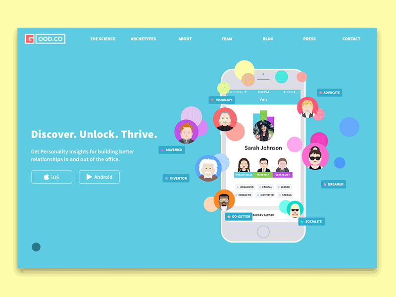 Good.co Animation animation app clean flat gif interface minimal motion ui ux web webdesign