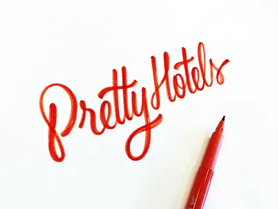 Pretty Hotels blog classic custom flow hotels logo pretty process script sketch smooth type