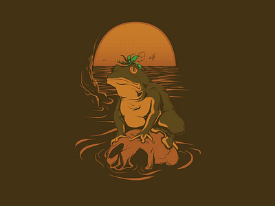 Frog Bog adobe draw illustration vector vector illustration