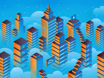 Cloud City blue building city cloud server sky skyscraper stack