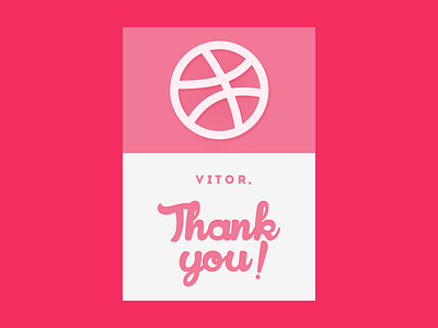 Thanks debut dribbble invite pink thanks