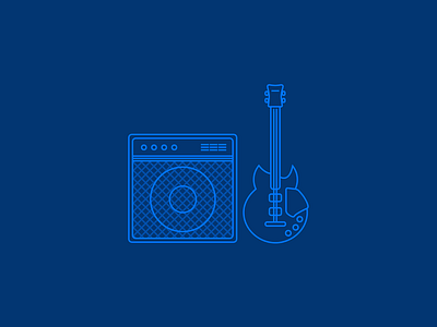 Guitar + Amp amp bands blue guitar icon icons illustration music ui ux