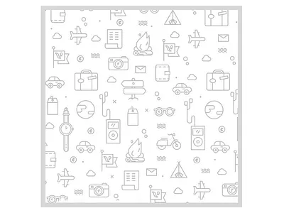 Travel icon set pattern icon line pattern travel volo