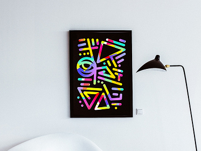 Tropical abstract design illustration poster print tropical