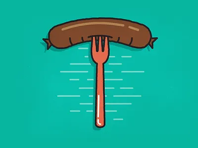 T - 36 Days of Type 36daysoftype bratwurst flat fork germany illustration letterform lettering sausache type