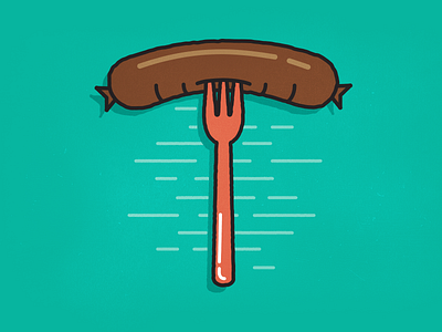 T - 36 Days of Type 36daysoftype bratwurst flat fork germany illustration letterform lettering sausache type