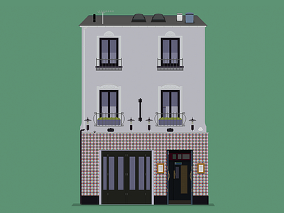 Spaniard bar belfast building design flat illustration pub spaniard spanish tiles