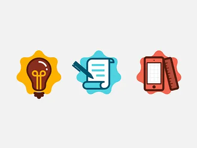 Icon Set bulb colors icon idea iphone paper set