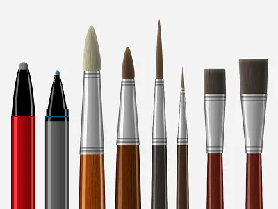 Brushes app art brush brushes drawing pens sceuomorphic tools ui