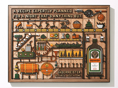 Jägermeister 56 Parts Campaign barrels dan kuhlken discoball dkng ingredients jagermeister nathan goldman process rube goldberg machine trees wood