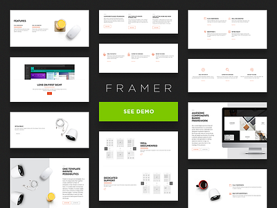 Framer - Component-Based Multi-Purpose Framework clean design flat landing layout minimal modern ui ux web web design website