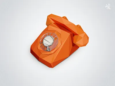 Orange Phone ai jun lowpoly orange phone