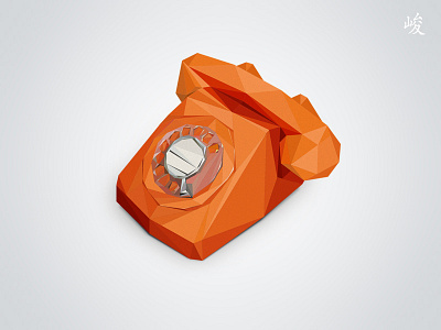 Orange Phone ai jun lowpoly orange phone