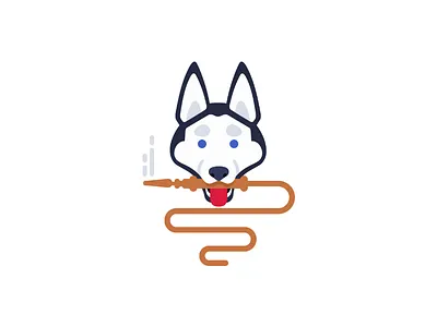 Hookatiko, logo dog hatiko hookah husky logo smoke