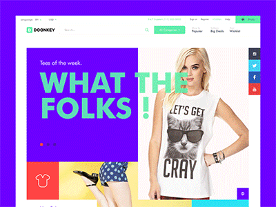 Doonkey animation apparel clothing colorfull design e commerce gif interaction simple store ui web