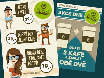 2 posters fo freshbar.cz bar coffee fresh hipster smoothie vintage