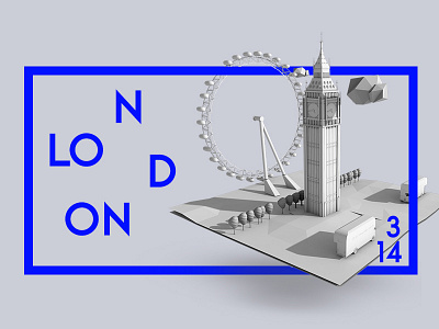 London blue cinema4d london lowpoly