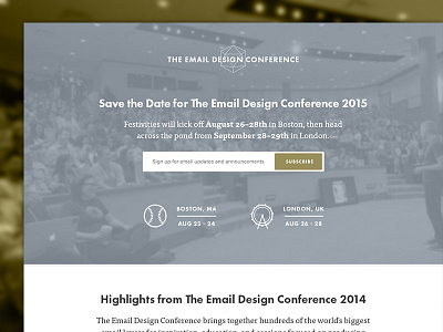 Email Design Conference 2015 animation clean corporate flat form homepage landing marketing page responsive video website