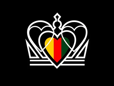 Reggae Crown crown dub heart logo rasta reggae