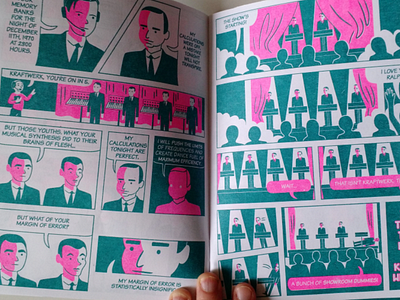 The Sonic Man Machine comic illustration kraftwerk mocca risograph