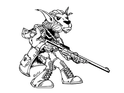 Bothan Ink Part 2 black bothan bounty hunter illustration vector