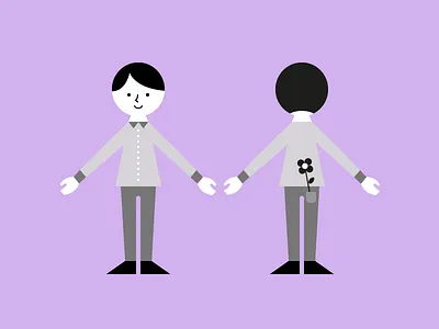 The Boy With A Flower boy cute design flower illust illustration package design simple