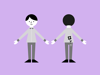 The Boy With A Flower boy cute design flower illust illustration package design simple