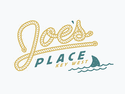 Joe's Place bar branding florida lettering logo nautical restaurant rope script shark type typography