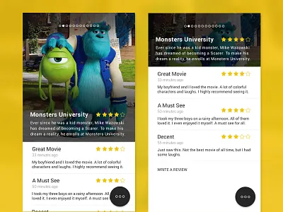 Cinema Clock Reviews cinema app cinema clock material design monsters university movie app movie times ui ux