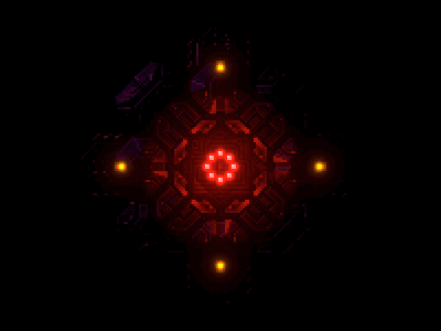 Rosyanka-1, first MegaSphere (mini) boss gamedev normals pixelart shader