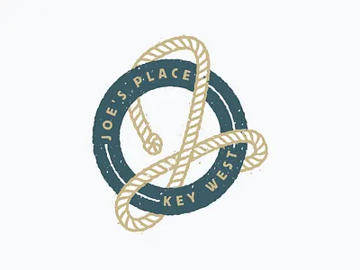 Joe's Place - Secondary Logo bar branding florida key west logo nautical restaurant script shark type typography
