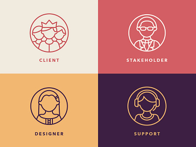 Personas Icons client designer icons line people persona stakeholder stroke support team