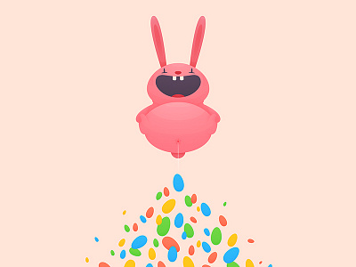 Happy Easter! bum bunny butt chocolate cute easter eggs illustration rabbit