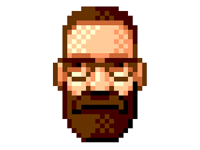 Pixel portrait in 256 (8bit) colour icon illustration minimal pixel