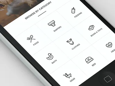 Sneak peek of current project android app babies baby feed icons ios material mobile profile shop