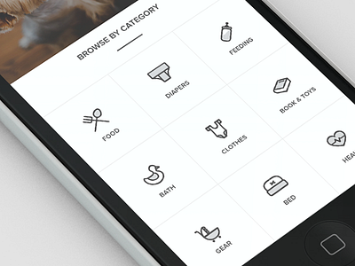 Sneak peek of current project android app babies baby feed icons ios material mobile profile shop