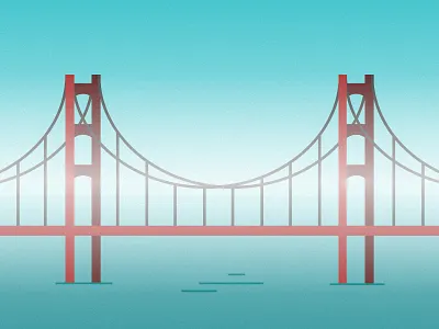 Golden Gate Bridge bridge california fog golden gate gradients illustration sf vector