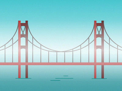 Golden Gate Bridge bridge california fog golden gate gradients illustration sf vector