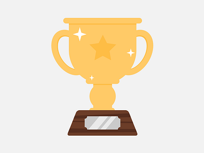 Trophy cup flat gold illustration prize trophy