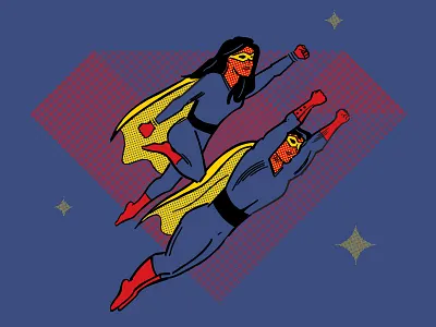 Heroes halftone hero illustration super